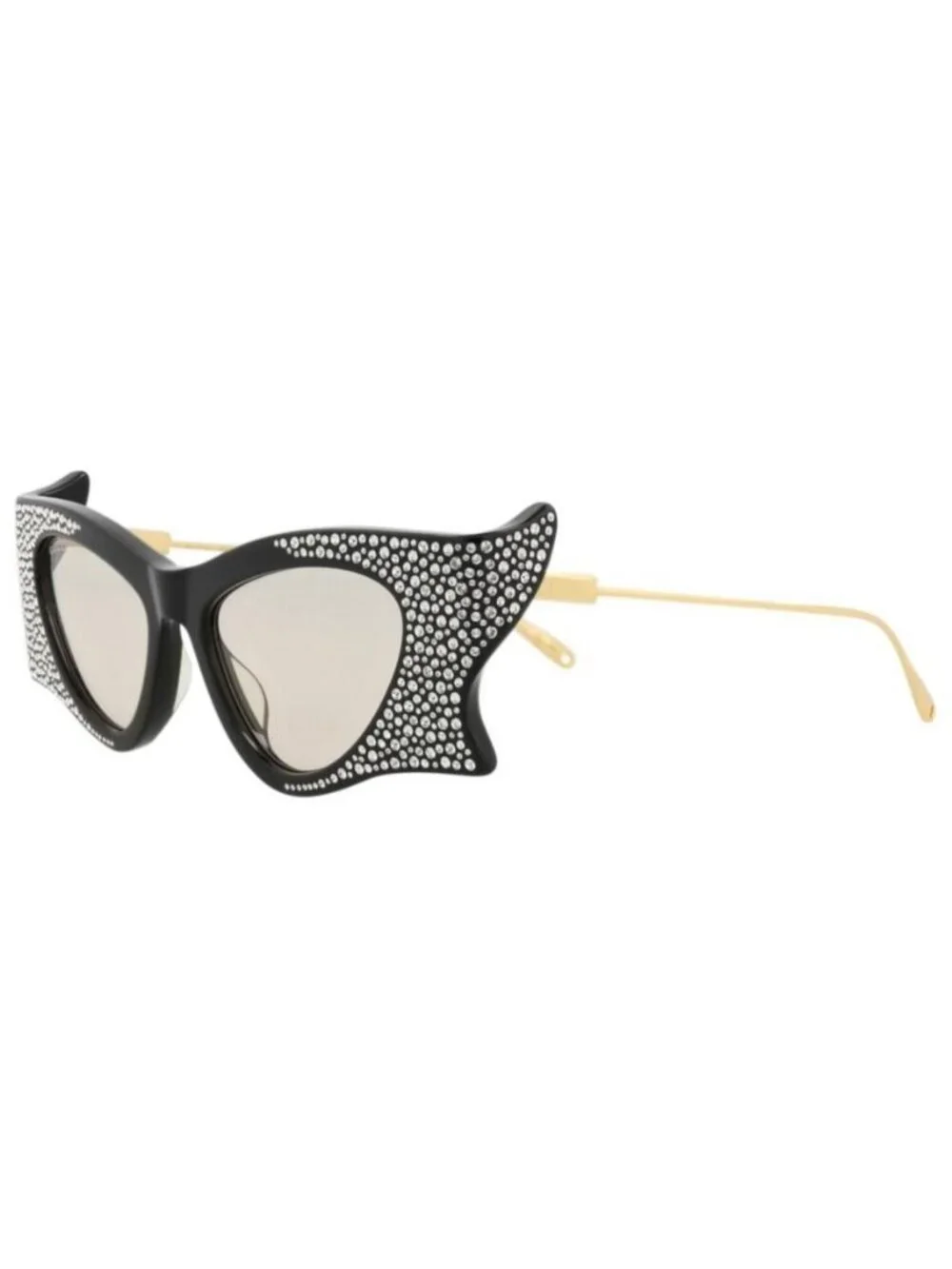 New Gucci Womens Cat Eye Black Gold Yellow Fashion Designer Sunglasses